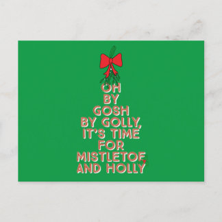 Mistletoe and Holly Postcard