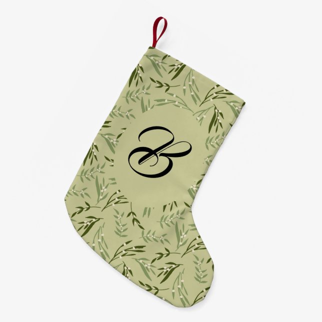 Mistletoe and kisses. Custom with the name. Small Christmas Stocking (Front (Hanging))