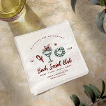 Mistletoe and Margaritas | Christmas Bachelorette Napkin<br><div class="desc">Celebrate the season with a festive flair at your bachelorette party! These Mistletoe and Margaritas Christmas Bachelorette Napkins combine holiday cheer with bachelorette fun, making them the perfect addition to your winter party decor. Featuring whimsical illustrations of mistletoe, margaritas, candy canes, and holiday wreaths, these napkins bring a playful holiday...</div>