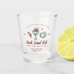 Mistletoe and Margaritas | Christmas Bachelorette Shot Glass<br><div class="desc">Get ready to toast the bride-to-be with this Mistletoe and Margaritas themed shot glass, perfect for your holiday bachelorette party! Featuring a fun and festive design with mistletoe, a margarita, and playful holiday details, this shot glass is a memorable keepsake for guests. The custom text includes the bachelorette party location...</div>