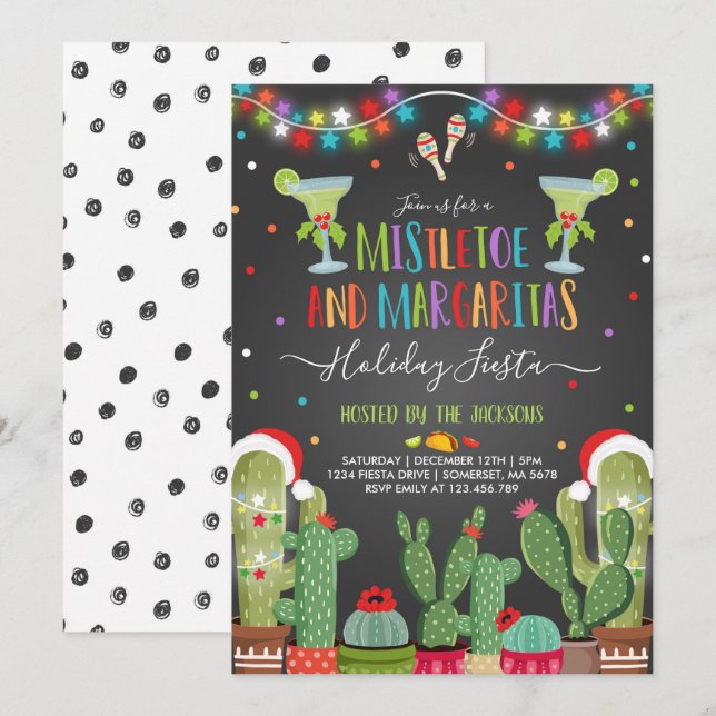 Mistletoe and Margaritas Holiday Party Invitation (Front/Back)