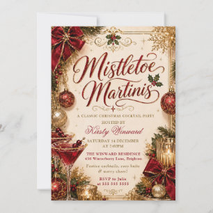 Mistletoe and Martinis Christmas Party Invitation