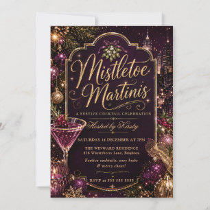 Mistletoe and Martinis Holiday Party Invitation