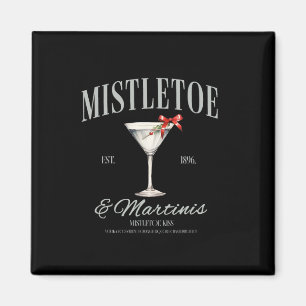 Mistletoe And Martinis Tail Christmas Espresso Mar Magnet
