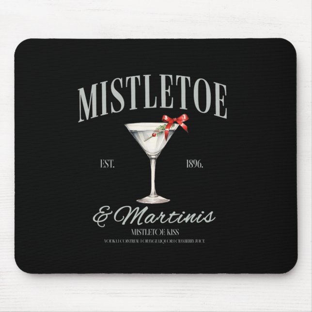 Mistletoe And Martinis Tail Christmas Espresso Mar Mouse Mat (Front)