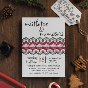 Mistletoe and Mimosas Holiday Party Invitation