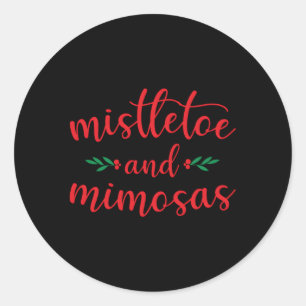 Mistletoe And Mimosas Mum Classic Round Sticker