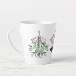 Mistletoe and Silver Bells Christmas  Latte Mug