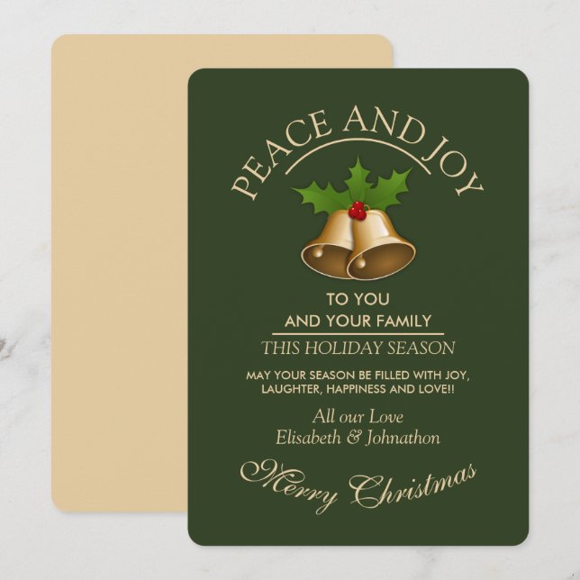 Mistletoe Bells Christmas Holiday Card (Front/Back)