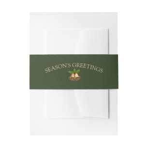 Mistletoe Bells Christmas Invitation Belly Band