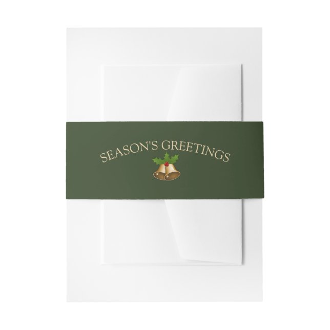 Mistletoe Bells Christmas Invitation Belly Band (Front Example)