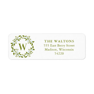 Mistletoe Berry Wreath return address label