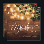 Mistletoe Branch Rustic Corporate Christmas Wood Holiday Card<br><div class="desc">Feel free to contact me if you need any help or new item. I respond soon.</div>