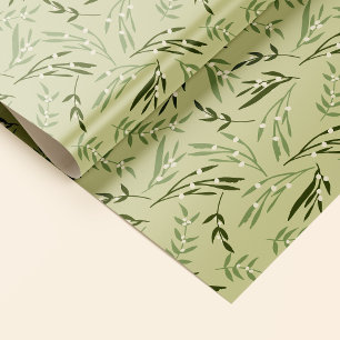 Mistletoe branches. wrapping paper