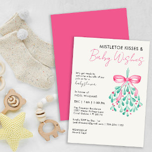 Mistletoe Bundle of Joy Winter Baby Shower Invitation