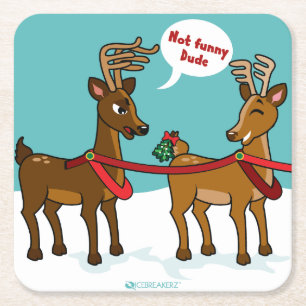 MISTLETOE BUTT FUNNY CHRISTMAS COASTER
