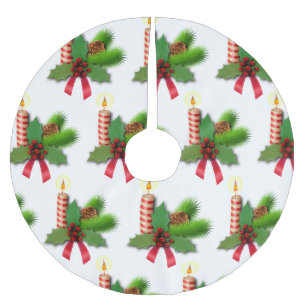 Mistletoe & Candles Brushed Polyester Tree Skirt