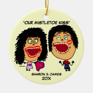 Mistletoe Cartoon Ceramic Tree Decoration