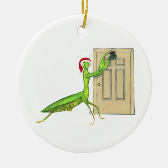 Mistletoe Ceramic Tree Decoration (Front)