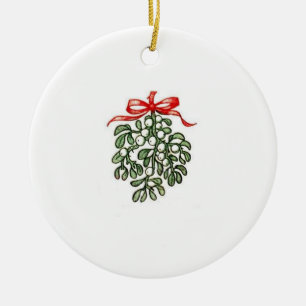 Mistletoe Ceramic Tree Decoration