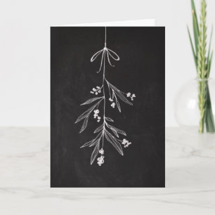 Mistletoe Chalkboard Art Holiday Card