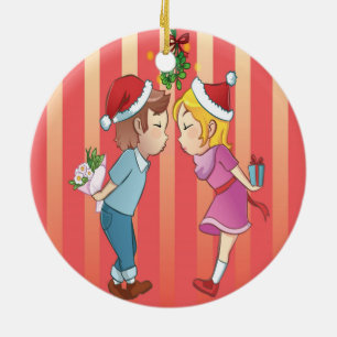 Mistletoe Christmas Ceramic Tree Decoration