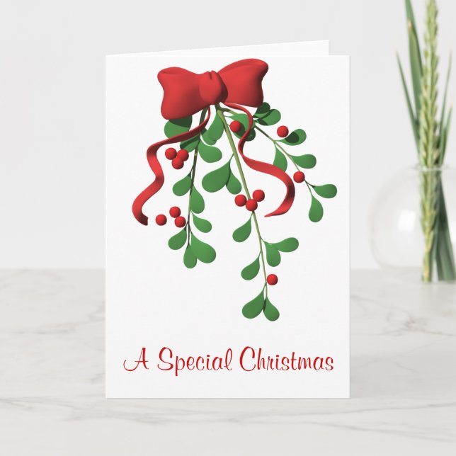 Mistletoe Christmas Holiday Card (Front)