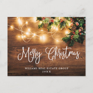 Mistletoe Christmas Holiday Corporate Greeting Postcard