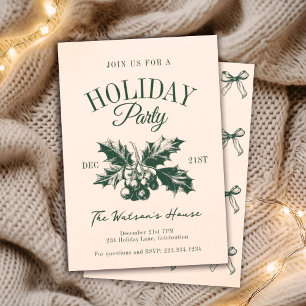 Mistletoe Christmas Holiday Party Social Club  Invitation