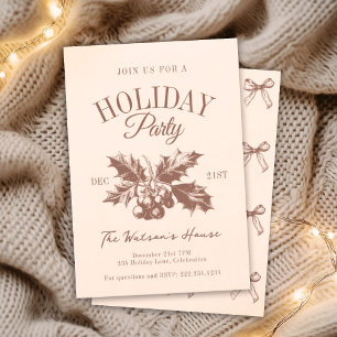 Mistletoe Christmas Holiday Party Social Club Invitation