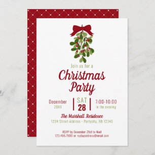 Mistletoe Christmas Party Holiday Invitation