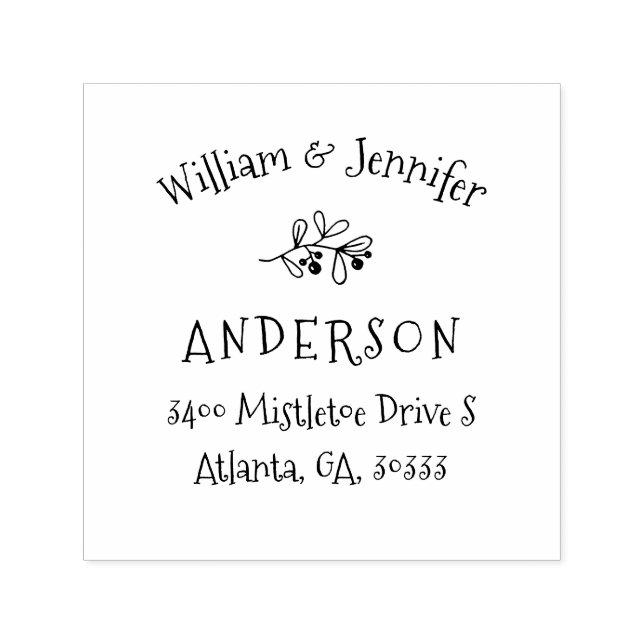 Mistletoe Christmas Return Address Self-inking Stamp (Design)