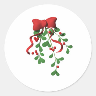Mistletoe Classic Round Sticker