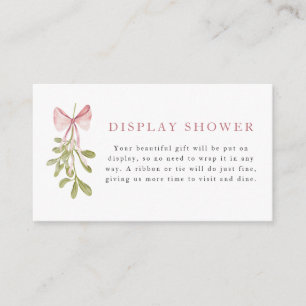 Mistletoe Dusty Rose Bow Display Shower Enclosure Card