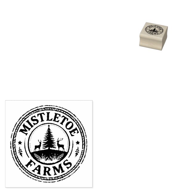 Mistletoe Farms – Rustic Rubber Stamp (Stamped)
