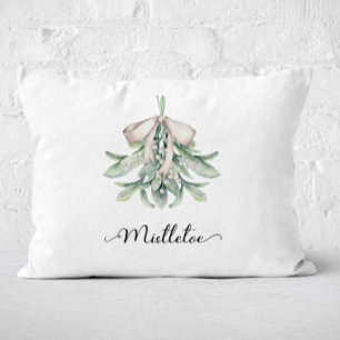 Mistletoe Festive Holiday Decorative Cushion