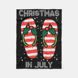 Mistletoe Flip Flops Christmas In Jully Summer Xma Fleece Blanket