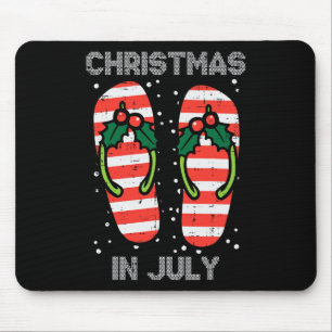 Mistletoe Flip Flops Christmas In Jully Summer Xma Mouse Mat