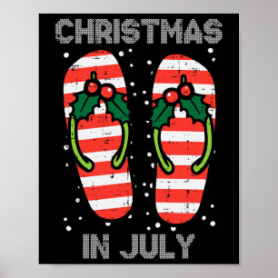 Mistletoe Flip Flops Christmas In Jully Summer Xma Poster