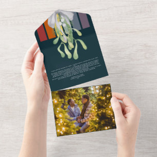 Mistletoe Gay Rainbow Elegant Christmas Card