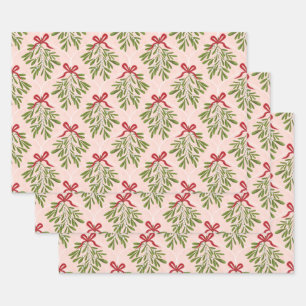 Mistletoe gift wrap 3 pack