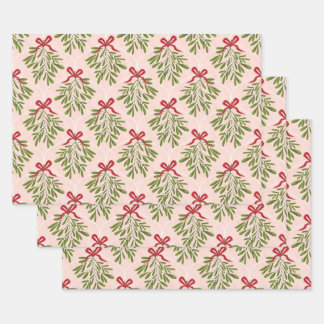 Mistletoe gift wrap 3 pack