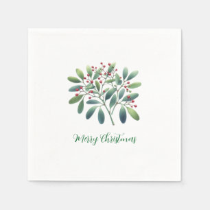 Mistletoe Greenery Simplistic Decor Napkin