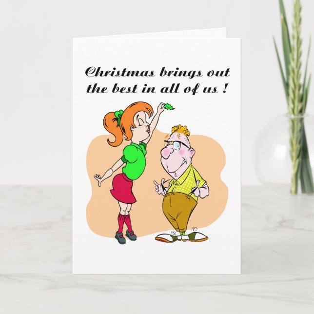 Mistletoe Greetings Card (Front)
