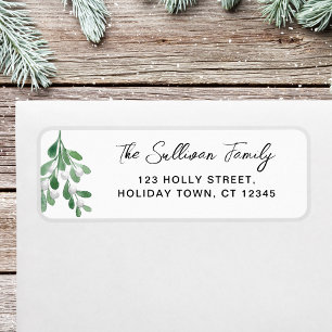 Mistletoe Holiday Return Address Label