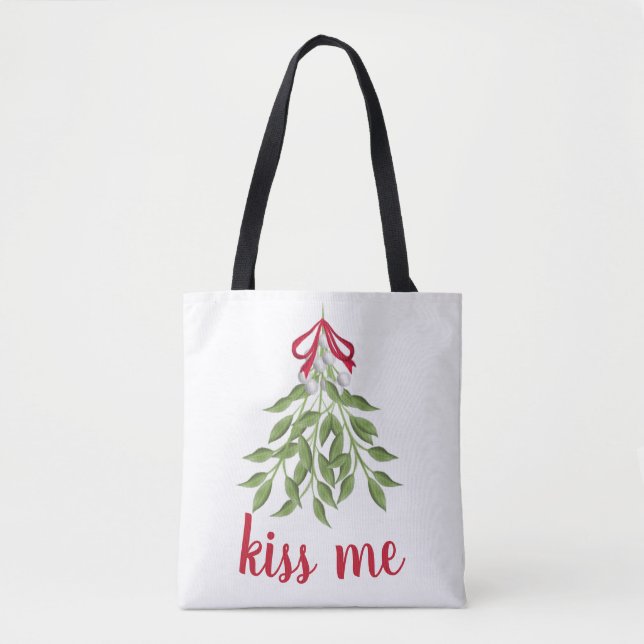 Mistletoe Holiday Tote Bag (Front)