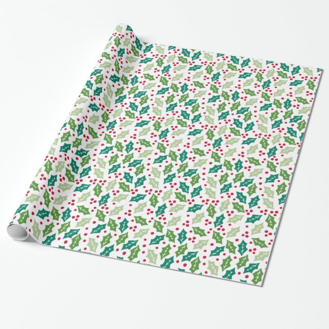 Mistletoe Holiday Wrapping Paper (Unrolled)