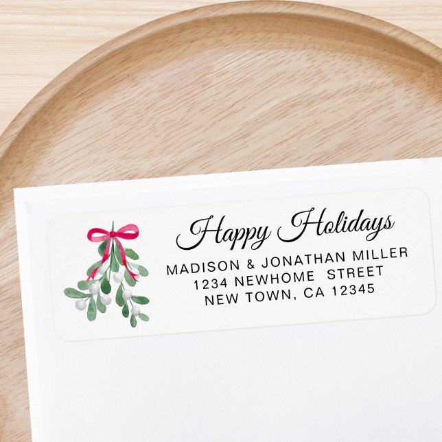 Mistletoe Holidays Return Address  (Creator Uploaded)