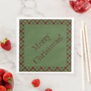 Mistletoe & Holly Plaid Napkin