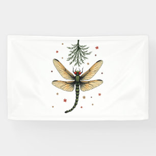 Mistletoe Kiss Dragonfly Banner